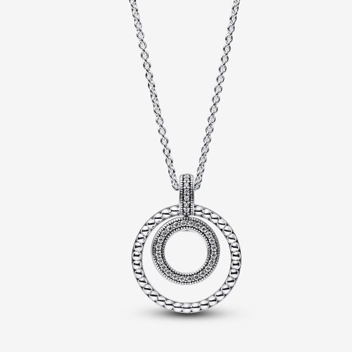 Colgante y collar con pavé y cuentas de la firma Pandora - 392308C01