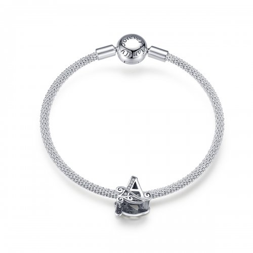 Pulsera de malla estilo Pandora con letra A de plata - SCB829