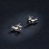 Pendientes de perno de plata estilo Pandora con Dachshund - SCE952