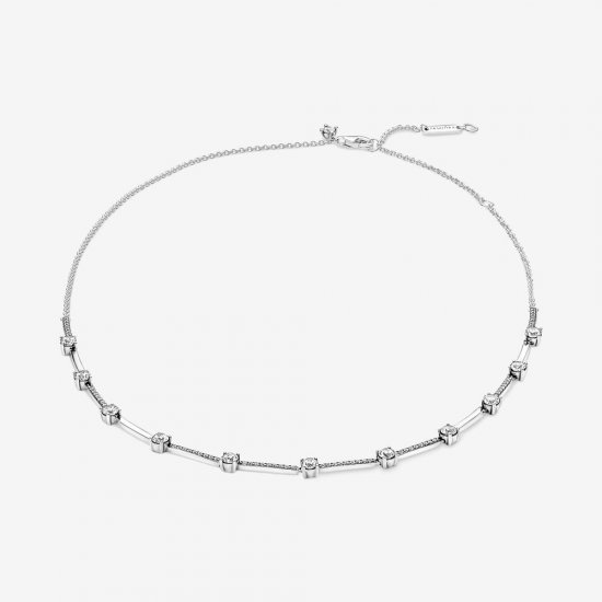 Collar PANDORA Sparkling Pavé Collier Bars - 390059C01 - Haga click en la imagen para cerrar