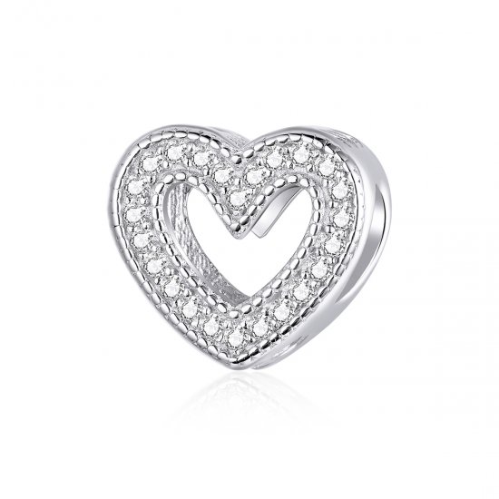 Pulsera inteligente de estilo Pandora con dije de amor - BSC213 - Haga click en la imagen para cerrar