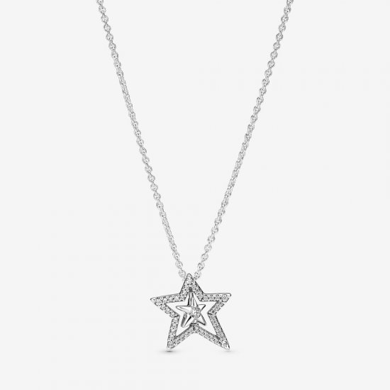 Collar PANDORA Pavé Asymmetric Star Collier - 390020C01 - Haga click en la imagen para cerrar