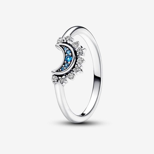 Anillo Pandora Celestial Blue Sparkling Moon - 192675C01