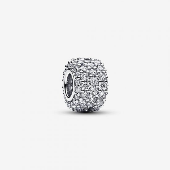 Charm Pandora Triple Fila Brillante en Pavé - 792820C01 - Haga click en la imagen para cerrar