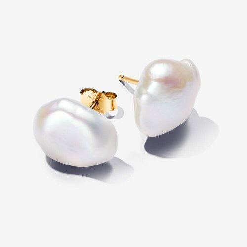 Pendientes Pandora de Botón Perla Cultivada de Agua Dulce Tratada Barroca - 263309C01
