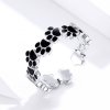 Anillo abierto de plata estilo Pandora con huella encantadora - SCR603