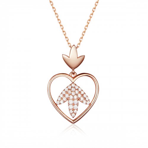 Collar de amor otoñal de plata estilo Pandora - SCN313
