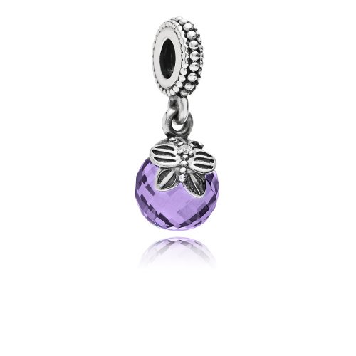 Charm colgante Gota morada con Mariposa - PANDORA