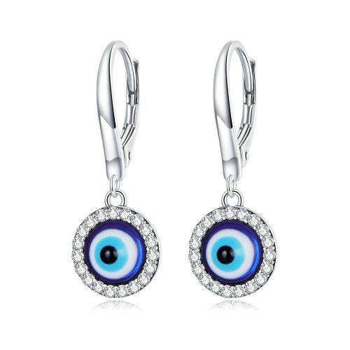 Aros de Aro con Ojo de Diablo de Resina al Estilo Pandora - BSE638