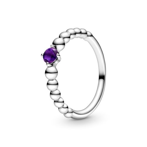 Anillo de cuentas morado de PANDORA - 198867C03