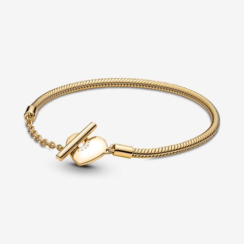 Pulsera Pandora Moments Cadena de Serpiente con Cierre en T y Corazón - 569285C00