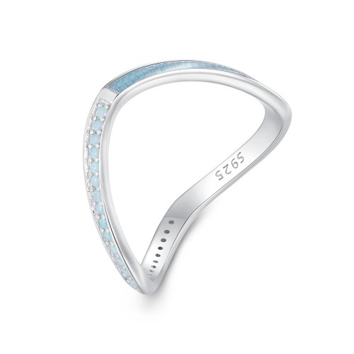 Anillo estilo Pandora de hueso de deseo azul - SCR945-LB