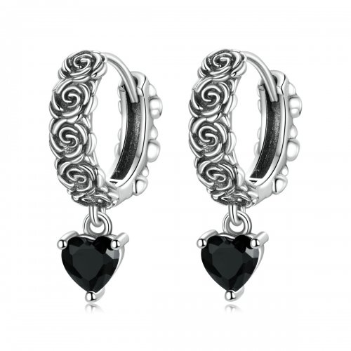Pendientes de Aro Estilo Pandora Night Rose - BSE535