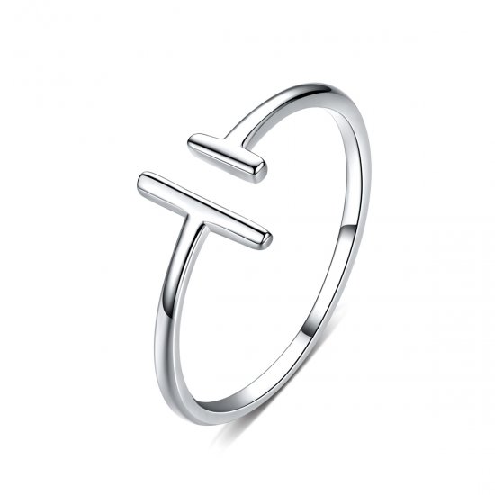 Anillo abierto de líneas paralelas de plata al estilo Pandora - SCR555 - Haga click en la imagen para cerrar