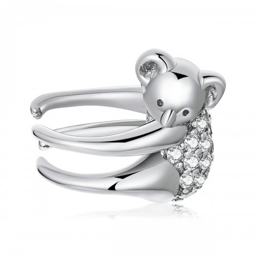 Pendiente de Oreja con Diseño de Koala al Estilo Pandora - SCE1338