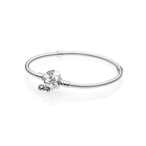 Pulsera Moments en plata de ley Campo de Flores Silvestres para charms - PANDORA