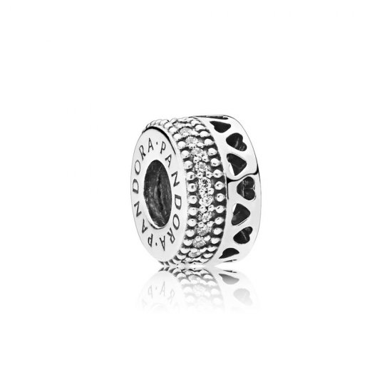 Separador en plata de ley Corazones de PANDORA - 797415CZ - Haga click en la imagen para cerrar