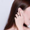 Anillo abierto de garras de gato plateado estilo Pandora - SCR584