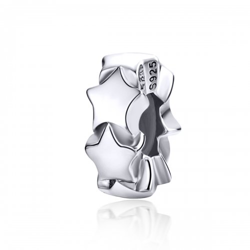 Pulsera estilo Pandora con separador plateado "Cielo estrellado" - SCC1169