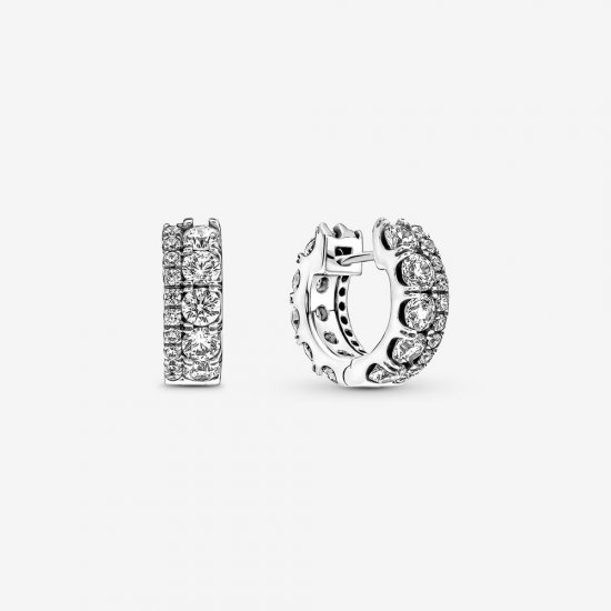 Pendientes de Aro Doble Pavé PANDORA - 290058C01 - Haga click en la imagen para cerrar