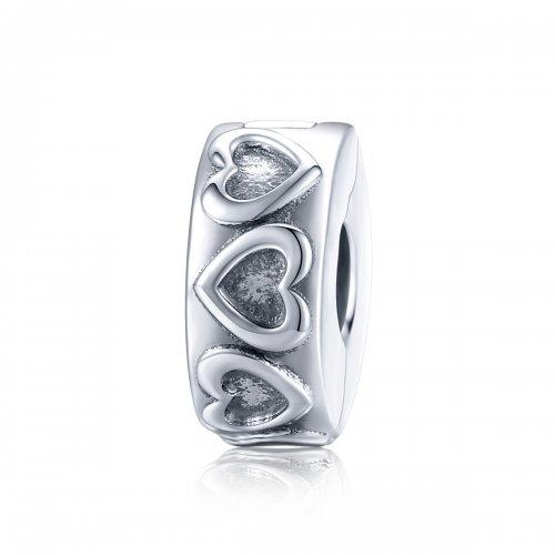 Clip de plata vintage con relieve al estilo Pandora - SCC1557