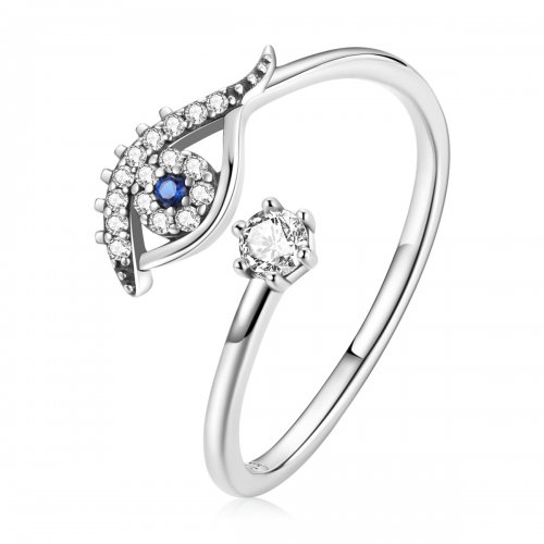 Anillo abierto estilo Pandora con ojo de demonio - BSR215