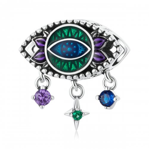 Pulsera estilo Pandora con encanto retro de ojo de demonio - SCC2162