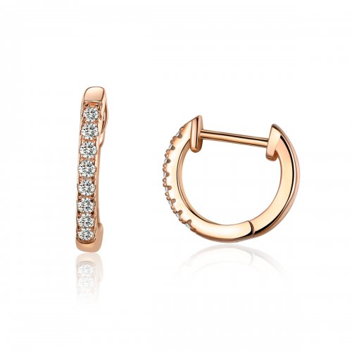 Aros de aro pequeño estilo Pandora en oro rosa - SCE498-C