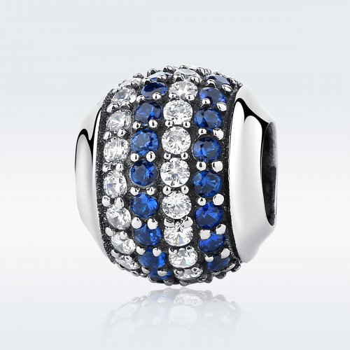 Charm estilo Pandora de plata con tonos azules de la costa - SCC104