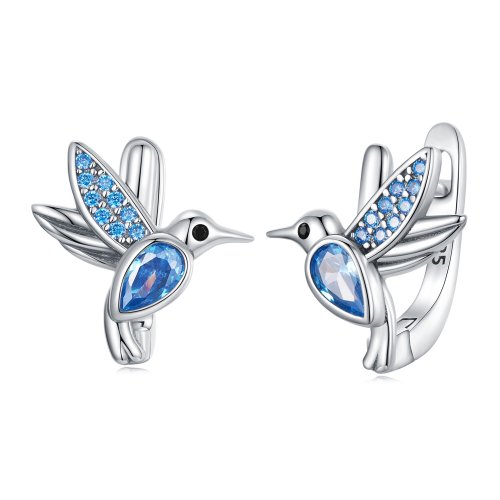 Pendientes de Aro con Colibrí al Estilo Pandora - SCE1503