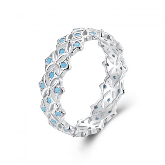 Anillo turquesa estilo PANDORA - BSR556 - Haga click en la imagen para cerrar