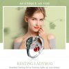 Anillo estilo Pandora de plata con una mariquita descansando - SCR310