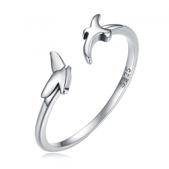 Anillo abierto estilo Pandora con diseño de pájaro - SCR869 - Haga click en la imagen para cerrar