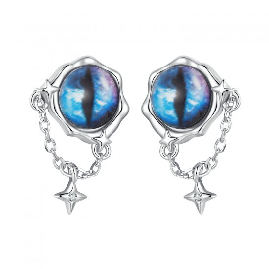 Pendientes de ojo de diablo estilo PANDORA - BSE1092 - Haga click en la imagen para cerrar