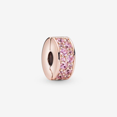 Charm Pandora de Clip Pavé Rosa - 781817PCZ Charm Pandora de Clip Pavé Rosa - 781817PCZ