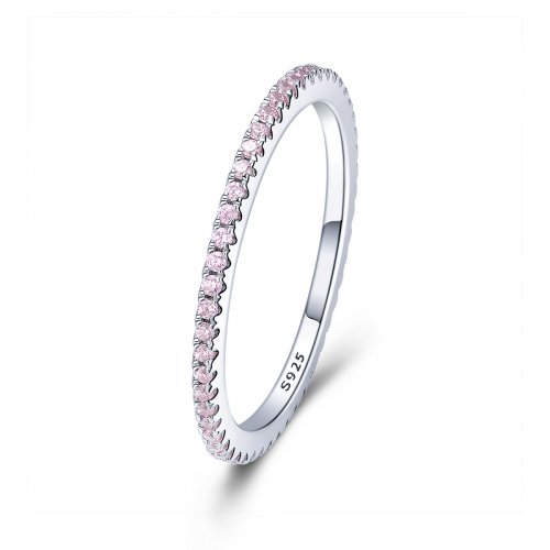 Anillo estilo Pandora con diamante rosa - SCR066-J