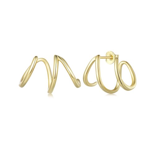 Pendientes de botón estilo Pandora con líneas simples - SCE986-B