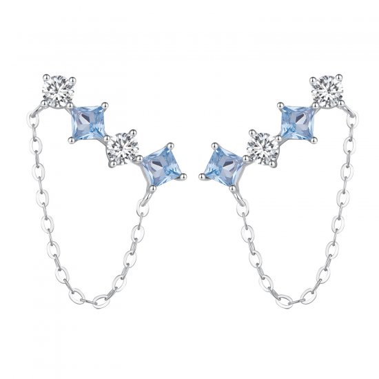 Pendientes de estilo Pandora con exquisitos detalles de piedras - SCE1585 - Haga click en la imagen para cerrar