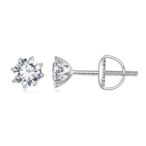Pendientes de Aros estilo Pandora con Moissanita de 0.5 quilates - MSE019-S
