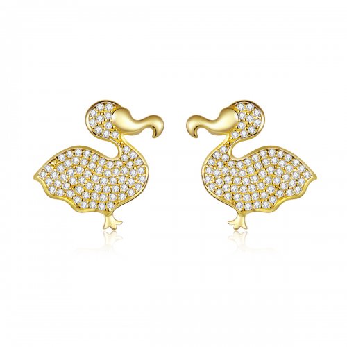 Pendientes de botón de estilo Pandora con diseño de ave dodo - BSE370