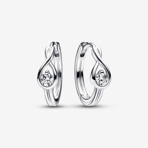 Aros de diamantes cultivados en laboratorio Pandora Infinite de 0,20 quilates en plata de ley - 292412C01