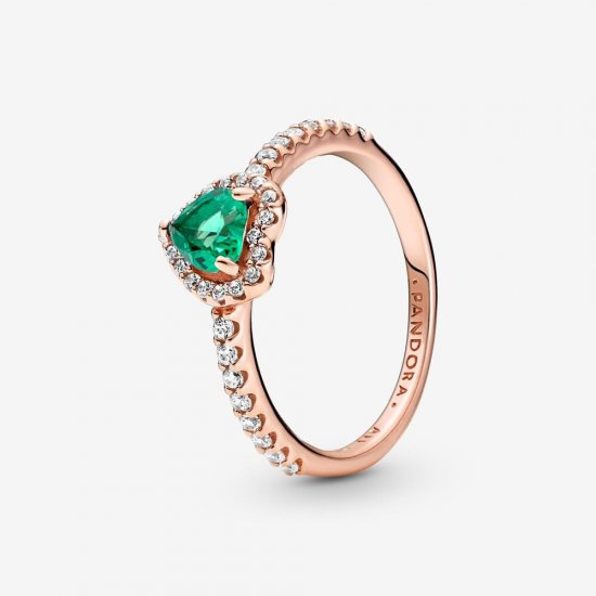 Anillo Pandora Corazón Brillante Elevado Verde - 188421C03 - Haga click en la imagen para cerrar