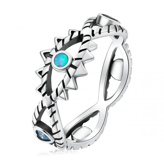 Anillo de estilo Pandora con zafiro - SCR800 - Haga click en la imagen para cerrar