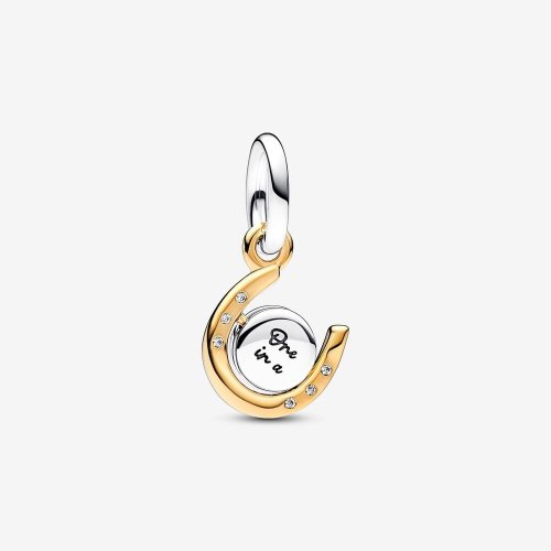 Charm Colgante Pandora Herradura Disco Giratorio en Dos Tonos - 762713C01