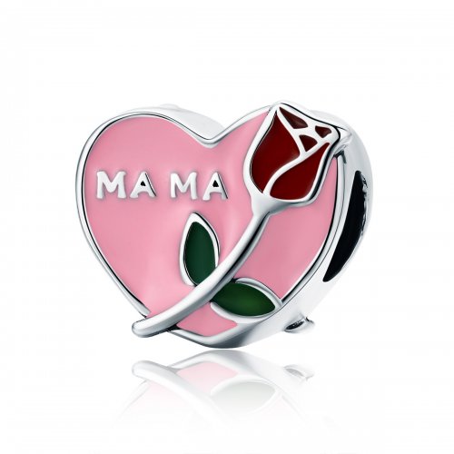 Charm de Confesión del Amor Materno en estilo Pandora de Plata - SCC652