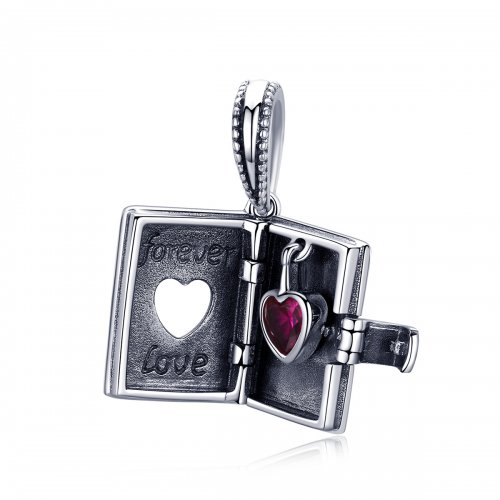 Colgante con letra de amor plateada estilo Pandora - SCC980