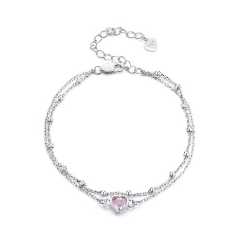 Pulsera de doble capa con forma de corazón al estilo de Pandora - BSB152