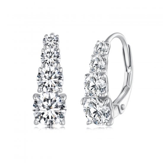 Aros de estilo Pandora con Moissanita - MSE023 - Haga click en la imagen para cerrar
