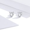 Aretes con lindo gato en plata estilo Pandora - SCE899