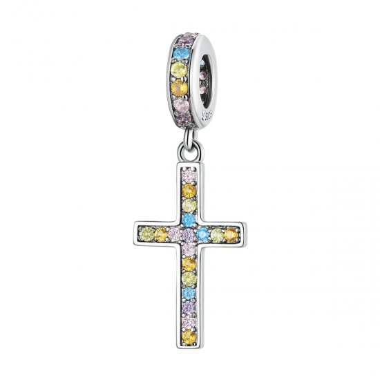 Pendiente colgante de cruz colorido estilo Pandora - SCC2156 - Haga click en la imagen para cerrar